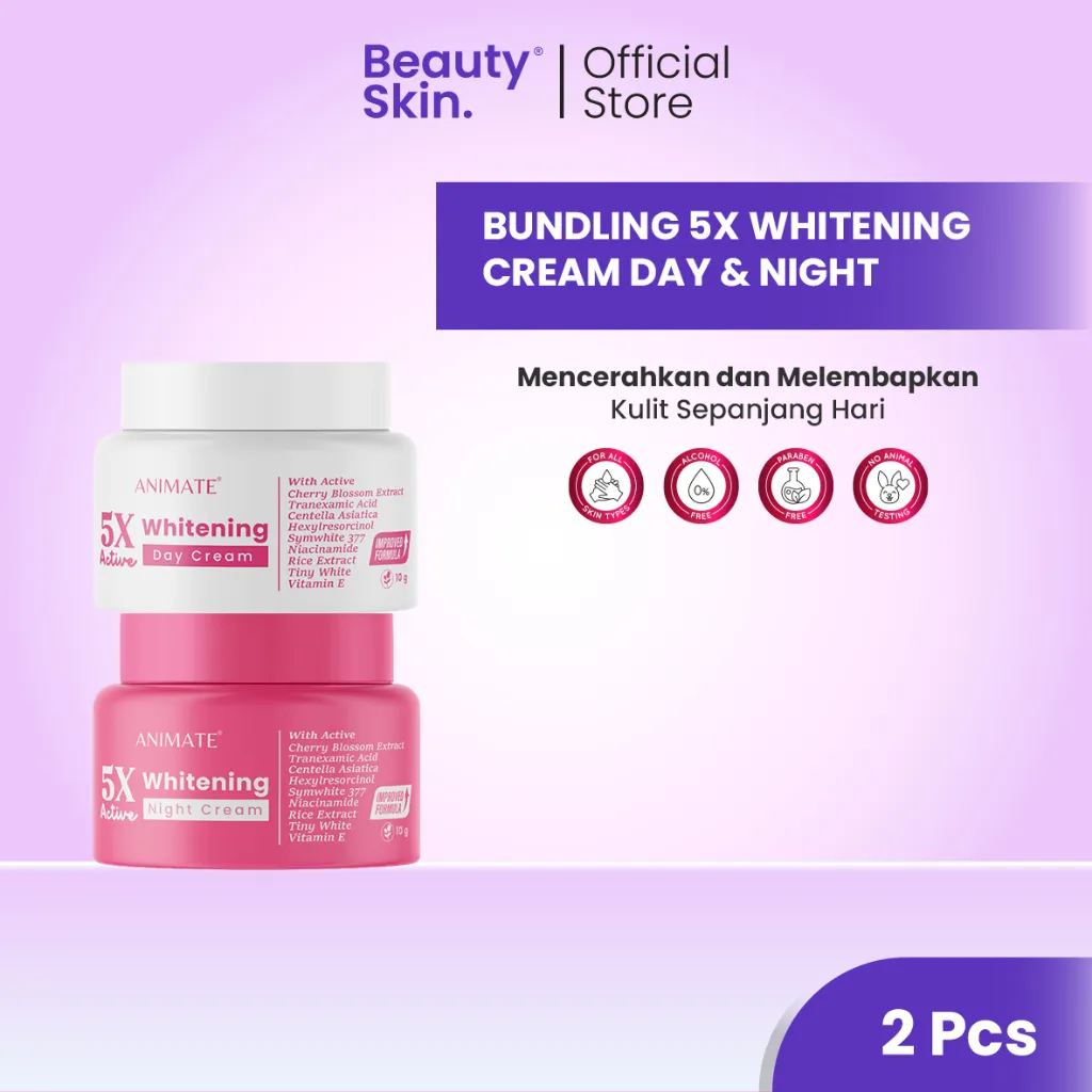 Bundling Animate 5x Active Whitening Day Cream & Night Cream