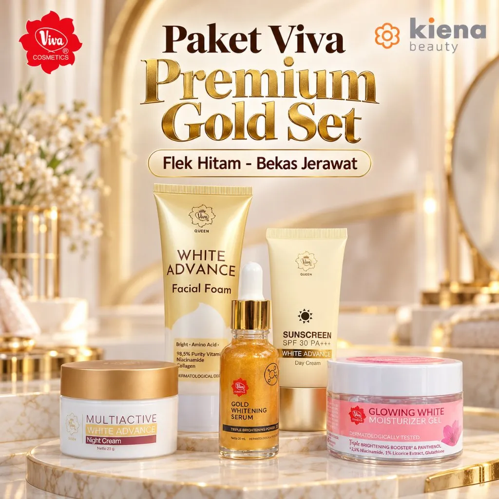 Paket Skincare Viva Moisturizer Gel | Glowing  Jerawat Flek Hitam Kulit Kusam | Cream Wajah Mencerahkan & Anti Aging Day Night Serum