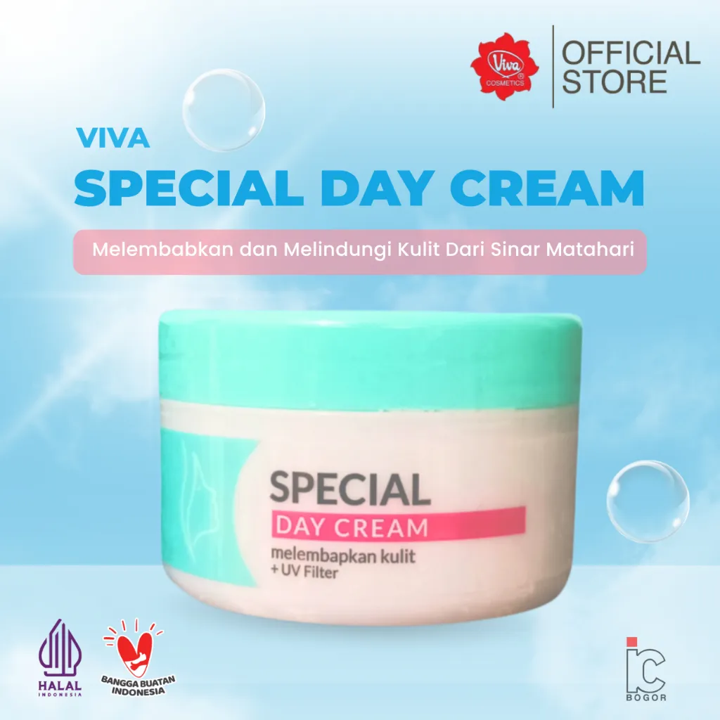 Viva Special Day Cream 22gr – Pelembab wajah dengan Vitamin E & UV Protection untuk Semua Kulit