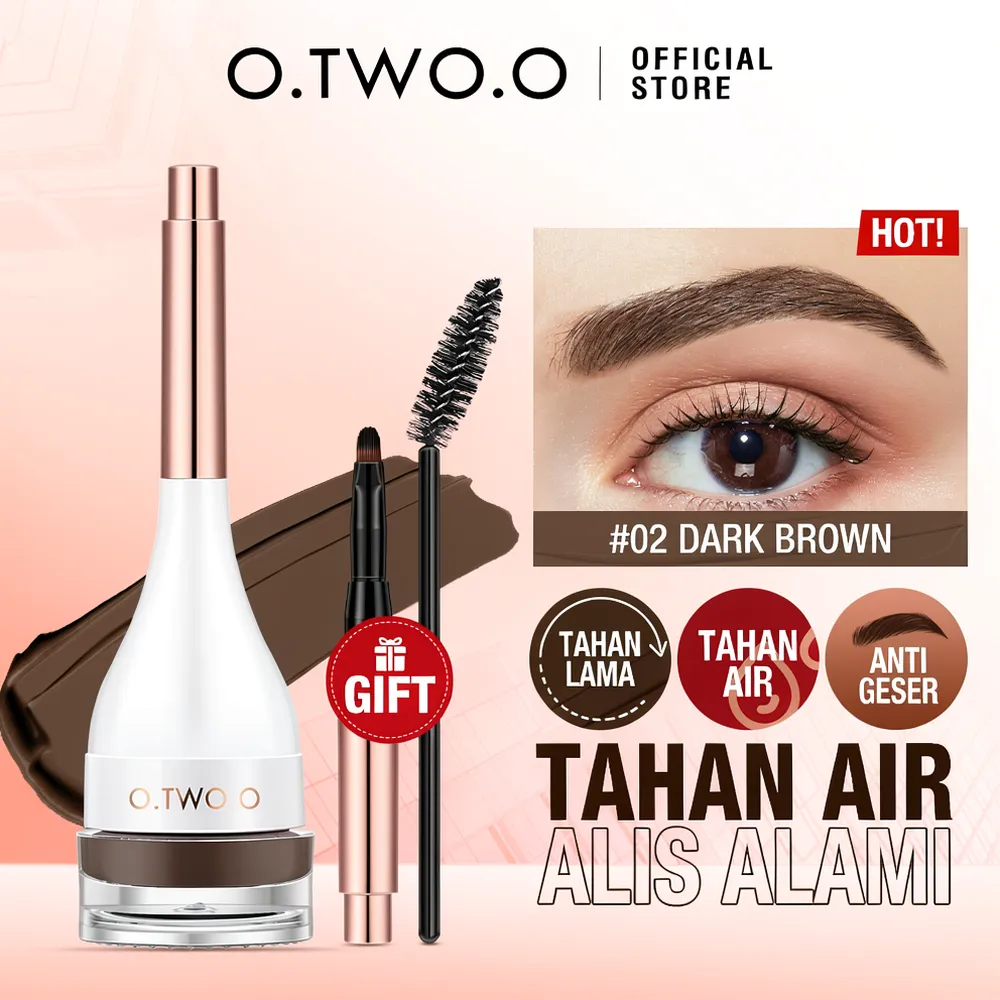 O.TWO.O Waterproof eyebrow cream & powder gel pomade with eyebrow brush Eyeliner smudge-proof high pigment lasting