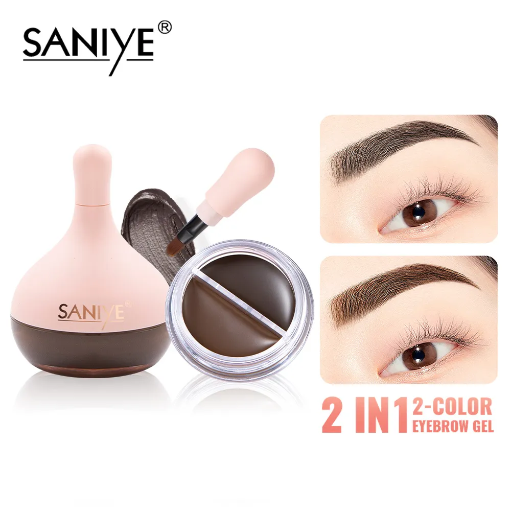 SANIYE 2 in 1 Eyebrow Gel Waterproof Long-lasting Eyebrow Eyeliber Gel with Brush M348