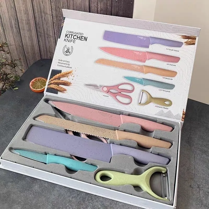 Pisau Dapur Set 6 in 1 Bahan Stainless Steel PREMIUM