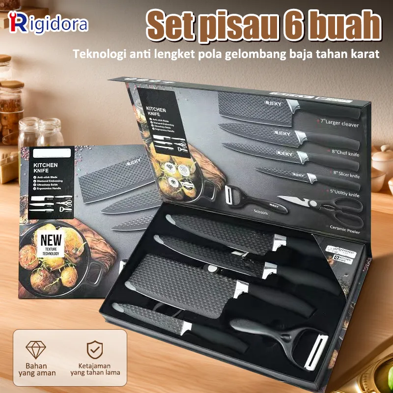 Rigidora Pisau Dapur Black Diamond Knives Set 6 in 1