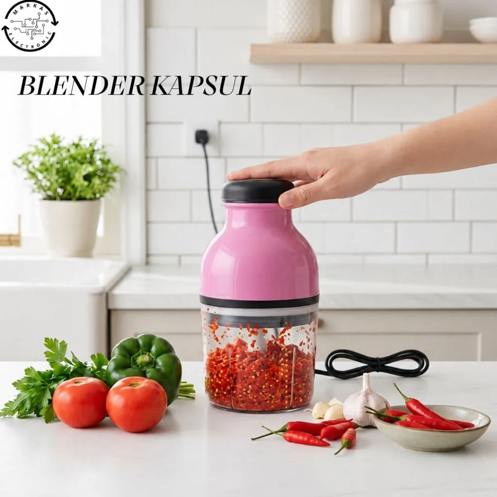Blender Kapsul 500ml MPasi Chopper Stainless Bumbu Pisau Tajam Food Grade