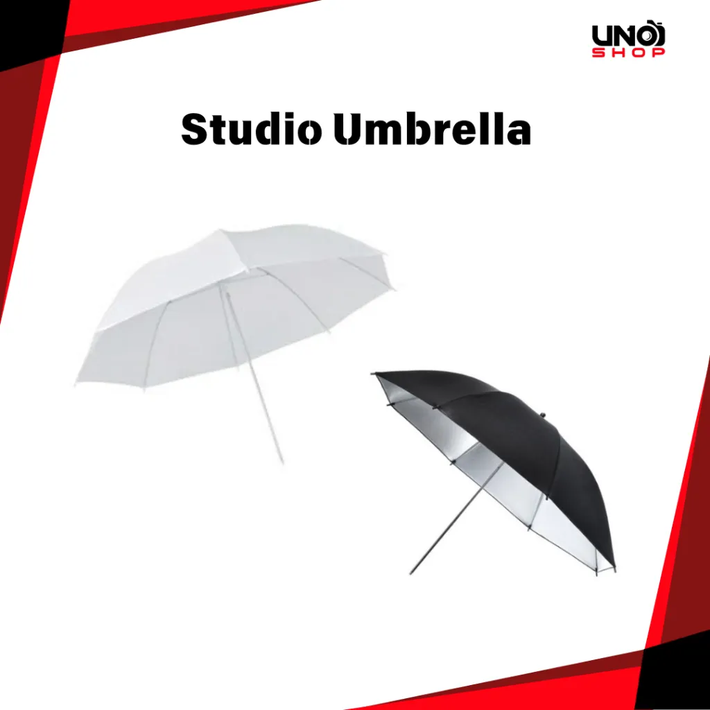 Payung Studio Putih dan Silver Hitam 33 Inch dan 43 Inch Umbrella Reflector White dan Silver Black