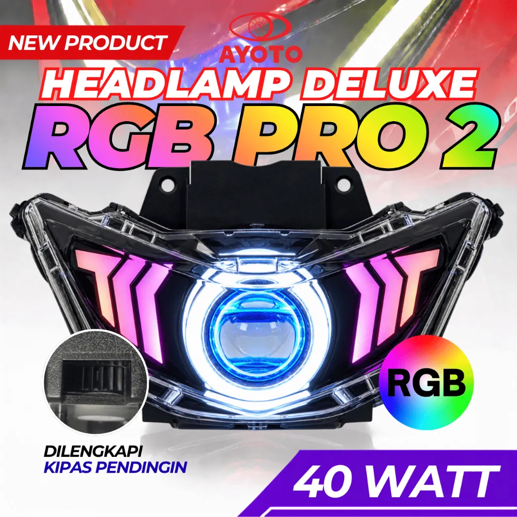 {LIVE} HEADLAMP BEAT DELUXE 2020-2024 FULL SET PROJECTOR 2 INCH 40W REFLEKTOR LED ALIS RGB DEMON RGB SEIN RGB FOGLAMP RGB STOPLAMP RGB SUPER TERANG