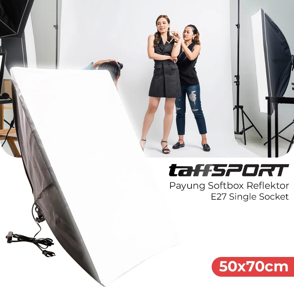 Payung Softbox Reflektor 50x70cm E27 Single Socket - CL-RT50 - Black OMCSFJBK