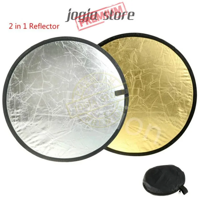 Reflektor Studio Foto 2in1 30/60/80/110cm Reflektor Cahaya Gold Silver