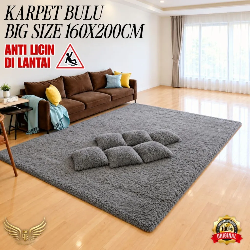 Karpet bulu ukuran besar 200x160x5cm