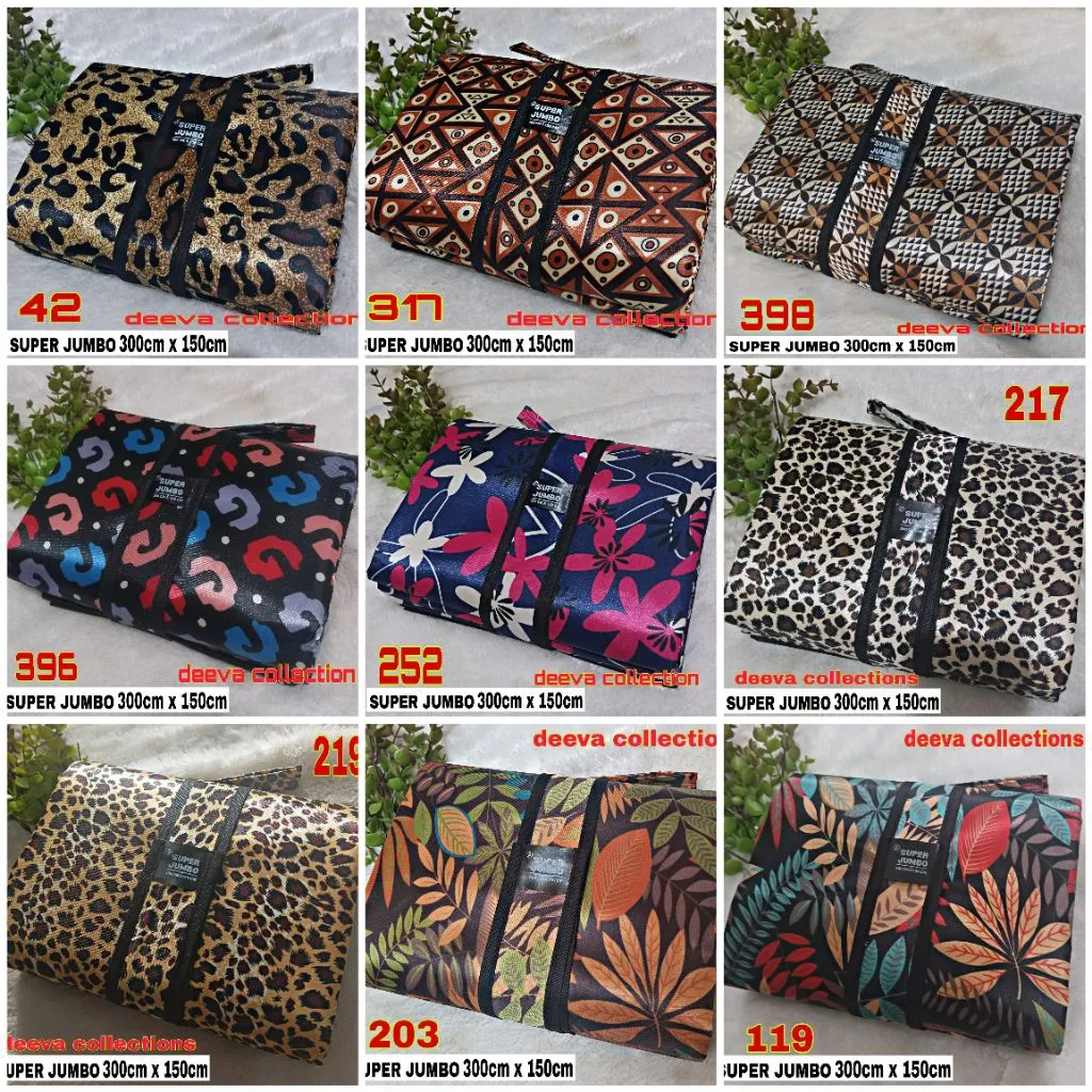TIKAR LIPAT MICROSATIN SUPER JUMBO 300CM X 150CM. TIKAR CANTIK