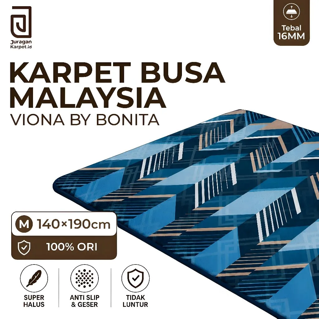 Karpet Busa Malaysia Viona Bonita 140x190cm Tebal 16mm – Motif Minimalis