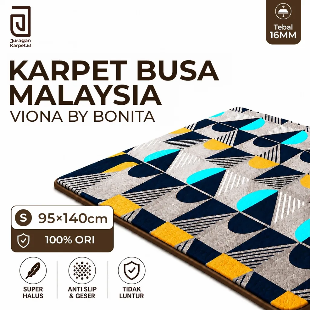 Karpet Busa Malaysia Viona Bonita 95x140cm Tebal 16mm – Motif Minimalis