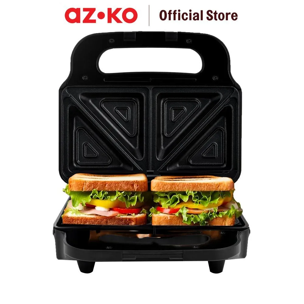 AZKO Kris Toaster Sandwich 2 Slice - Hitam Deep Sandwich Maker Pemanggang Sandwich Toaster Press Alat Roti