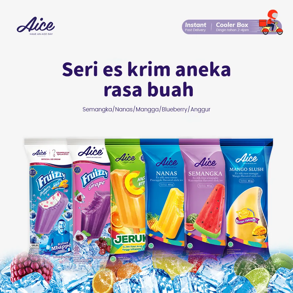 Aice Fruit-Flavored Ice Cream Stick Series/Aice Es krim aneka rasa buah—Aneka pilihan rasa
