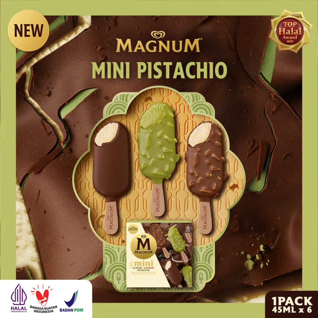 Magnum Mini Pistachio 6 x 45ml - Wall's Ice Cream / Es Krim