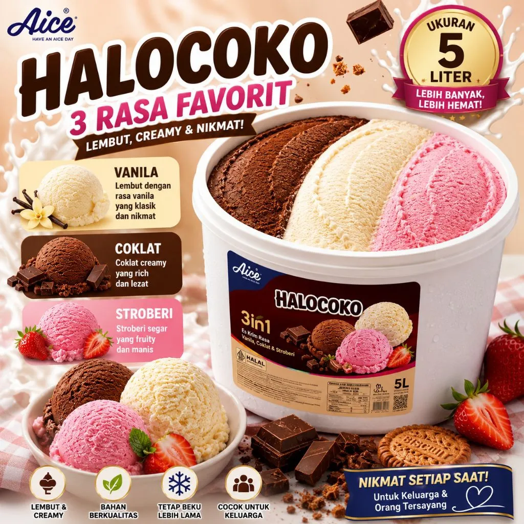 ice cream aice halocoko 5 liter ice cream aice neopolitan ice cream bucket 3 in 1 eskrim murah bekasi eskrim 5liter es krim 5 liter 3rasa aice 5liter halocoko 5 liter eskrim literan es krim emberan murah ice cream murah bekasi aice Aice