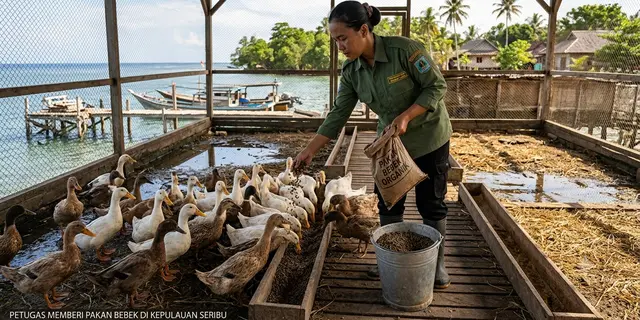 Inovasi Kandang Bebek, Ubah Sampah Organik jadi Pakan Ternak di Kepulauan Seribu