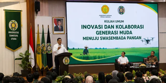 Mentan Ajak Mahasiswa USU Jaga Swasembada Pangan Berkelanjutan