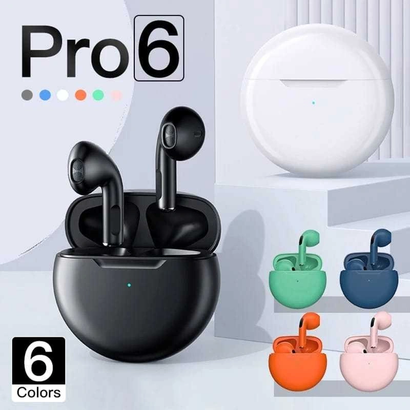 Pro 6 TWS Headset Bluetooth Gaming Earphone With Microphone Bass Headphone Wireless Earbuds