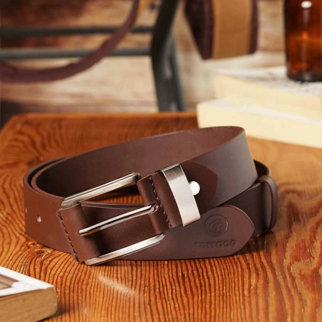 Sabuk Kulit Pria Ikat Pinggang Kulit Sapi Asli Original Free Tulis Nama