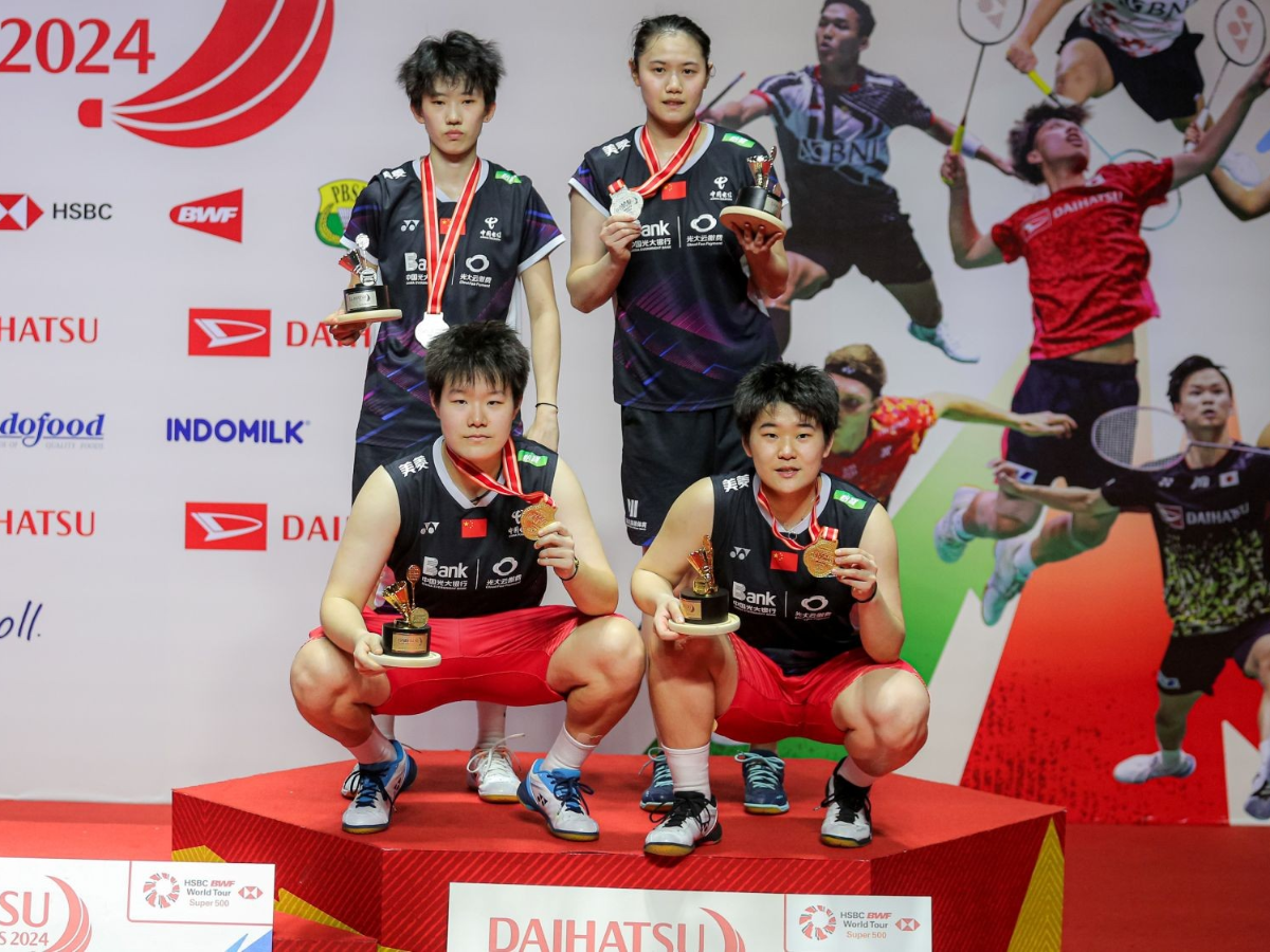 FOTO: Juara Indonesia Masters 2024, Ganda Putri China Liu Sheng Shu/Tan ...