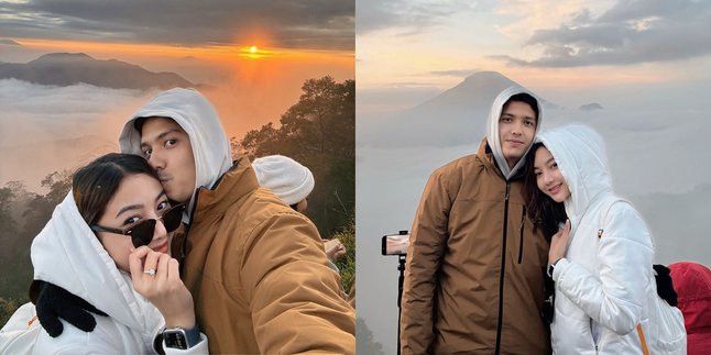 Menikmati Pemandangan Indah Bersama, Glenca Chysara dan Rendi Jhon Tetap Terlihat Cakep dan Glowing di Puncak Gunung Sikunir