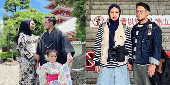 8 Potret Dian Pelangi Berlibur ke Jepang Bersama Suami dan Anak, Gaya Hijabnya Menjadi Sorotan