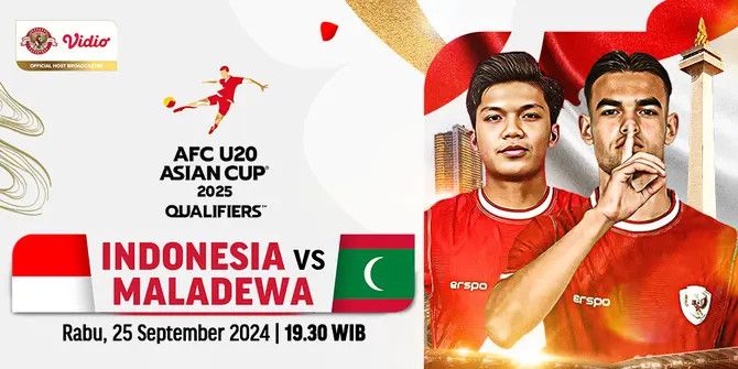 Jadwal Live Streaming Indonesia vs Maladewa dalam Kualifikasi Piala Asia U-20 2025 pada Rabu 25 September 2024