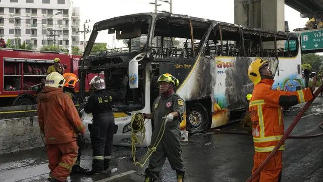 Bus Sekolah di Thailand Terbakar, 25 Penumpang Diyakini Tewas Terpanggang