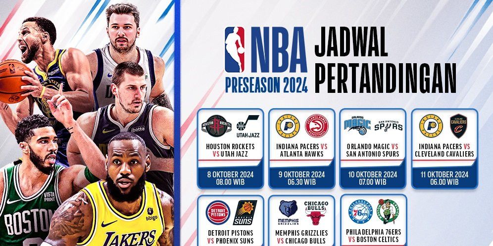 Jadwal dan Link Live Streaming NBA Preseason 2024/2025 di Vidio