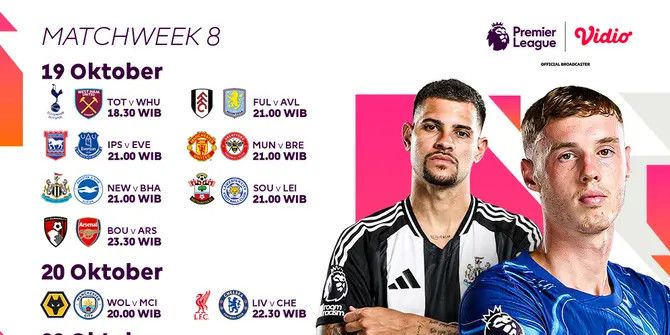 Jadwal Liga Inggris Pekan Ini: Ada Big Match Liverpool Vs Chelsea