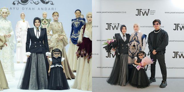 Aurel Hermansyah dan Ameena tampil kompak di catwalk JFW 2024 dengan busana monokrom, tubuh llngsing Aurel mencuri perhatian