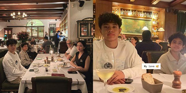 Ganteng dan Putih, Potret Anak-anak Bunga Zainal Beranjak Remaja saat Dinner Bareng Keluarga Bikin Salfok