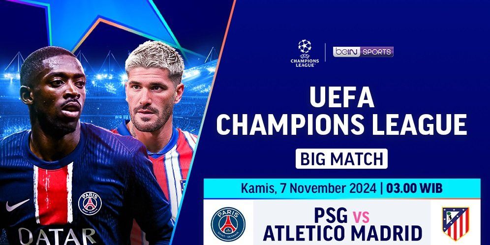 Liga Champions: Live Streaming PSG vs Atletico Madrid di Vidio Pekan ini