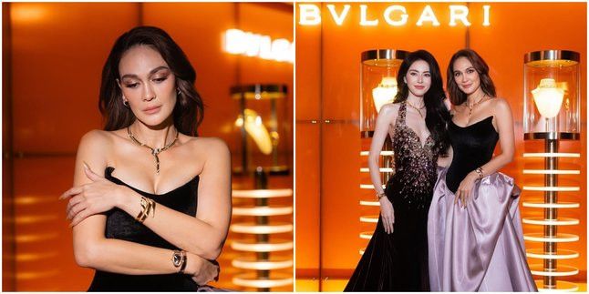 Luna Maya tampil menawan dan glamor berkolaborasi dengan LISA Blackpink di acara Bvlgari.