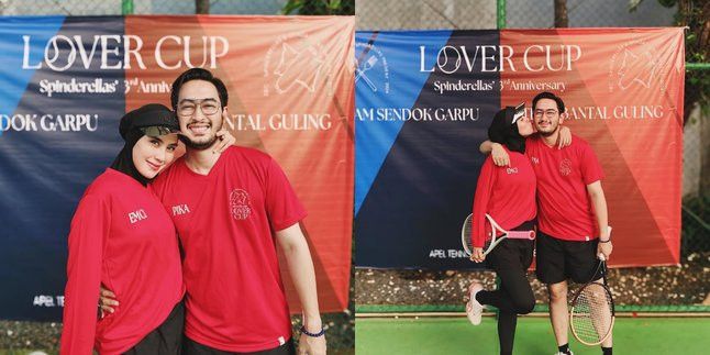 Tampilan Syahnaz saat Main Tenis Bareng Suami, Terpancar Aura Ibu Bupati