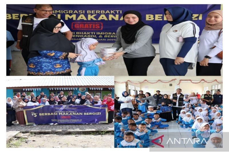 Imigrasi Banjarmasin Bagikan 300 Porsi Makanan Bergizi ke SDN