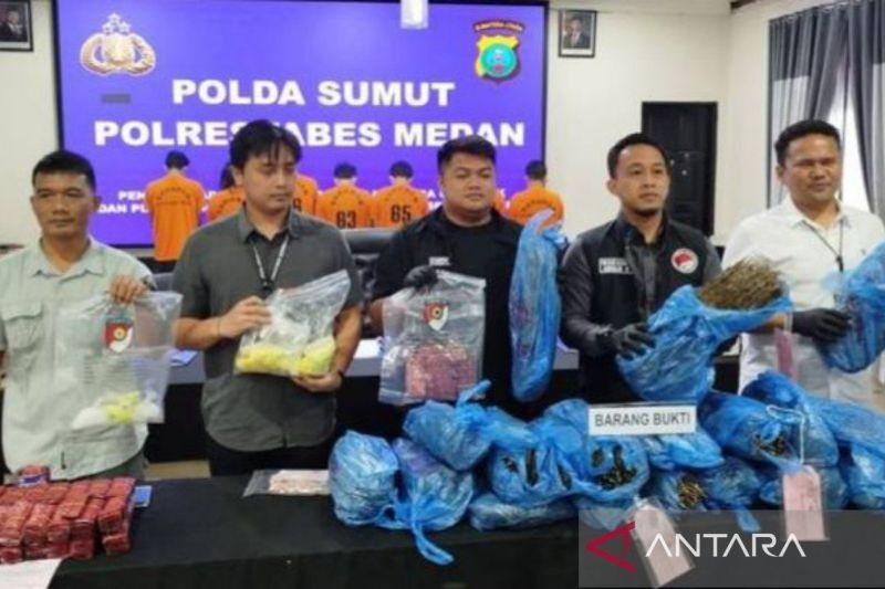 Polrestabes Medan Gagalkan Peredaran 46 Kg Ganja, Lima Tersangka Ditangkap