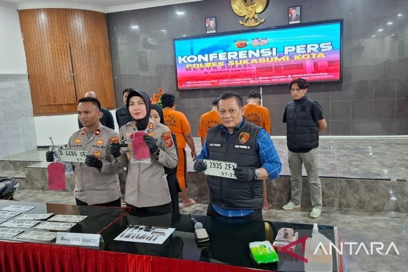 Polisi Sukabumi Kota Ringkus Sindikat Curanmor yang Beraksi di Sukabumi dan Cianjur