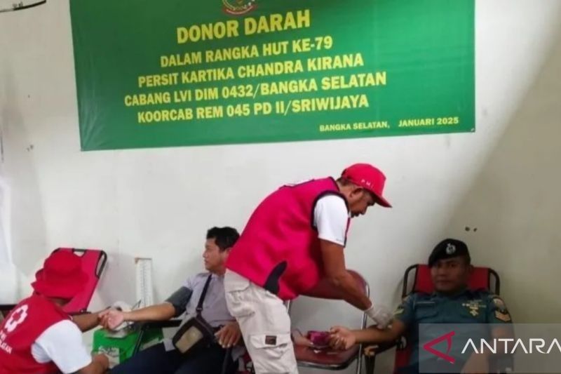 Kodim Bangka Selatan Gelar Donor Darah HUT ke-79 Persit KCK