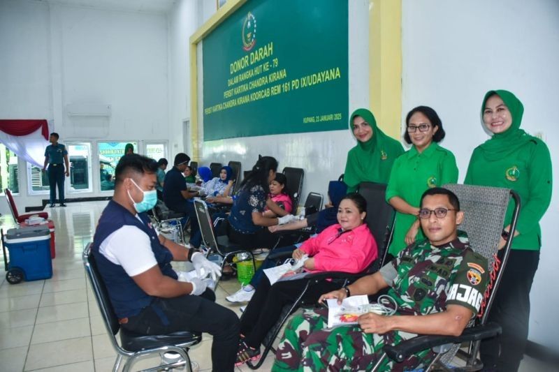 Korem 161 Kupang Sukses Kumpulkan 85 Kantong Darah