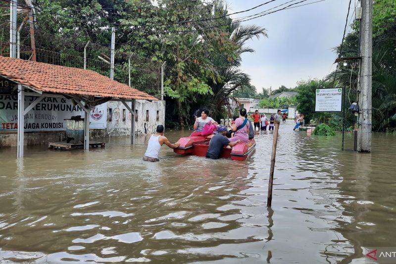 Banjir di Lima Kecamatan Kabupaten Tangerang Akibat Hujan Lebat