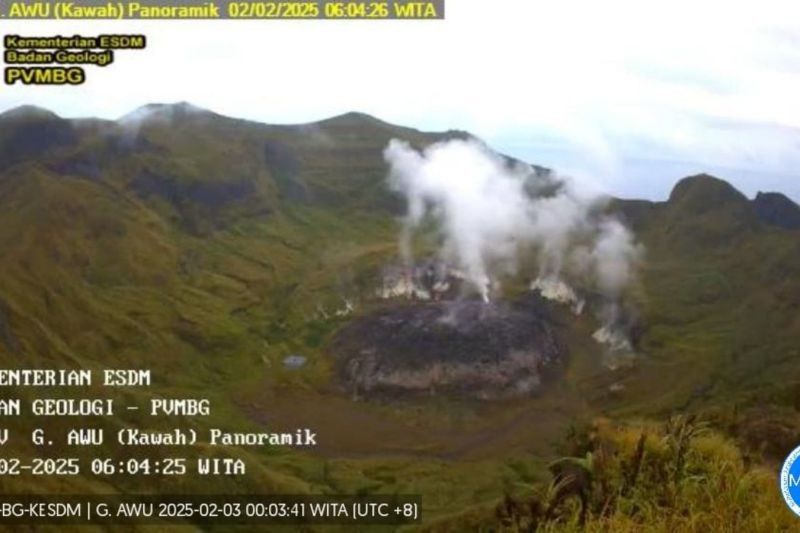 Gunung Awu Diturunkan Statusnya Menjadi Waspada, Radius Bahaya 3 Kilometer