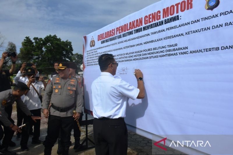 Polres Belitung Timur Deklarasikan Perang terhadap Geng Motor