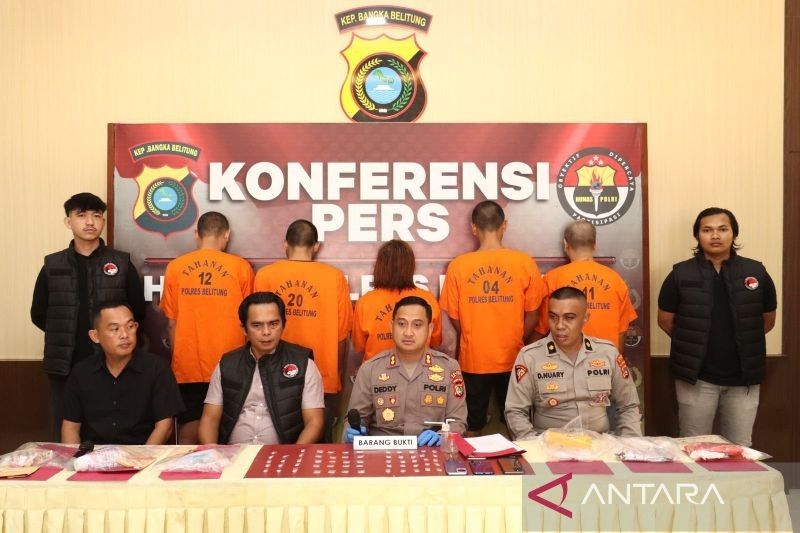 Polres Belitung Ungkap 5 Kasus Narkotika dalam Operasi Antik Menumbing 2025