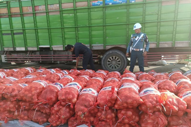 TNI AL Gagalkan Penyelundupan 46 Ton Bawang Bombay Ilegal di Pontianak