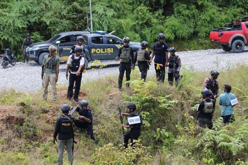 Rekonstruksi Penembakan Brimob di Yalimo: KKB Terlibat