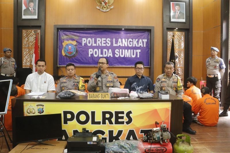 Polres Langkat Ungkap 55 Kasus Kriminal, 70 Tersangka Ditangkap