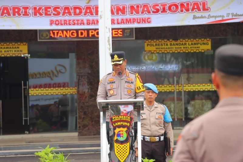 Kapolresta Bandarlampung Ajak Jajarannya Tingkatkan Cinta Tanah Air