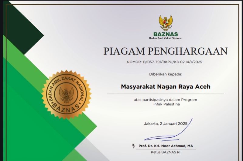 Baznas RI Apresiasi Partisipasi Masyarakat Nagan Raya untuk Palestina